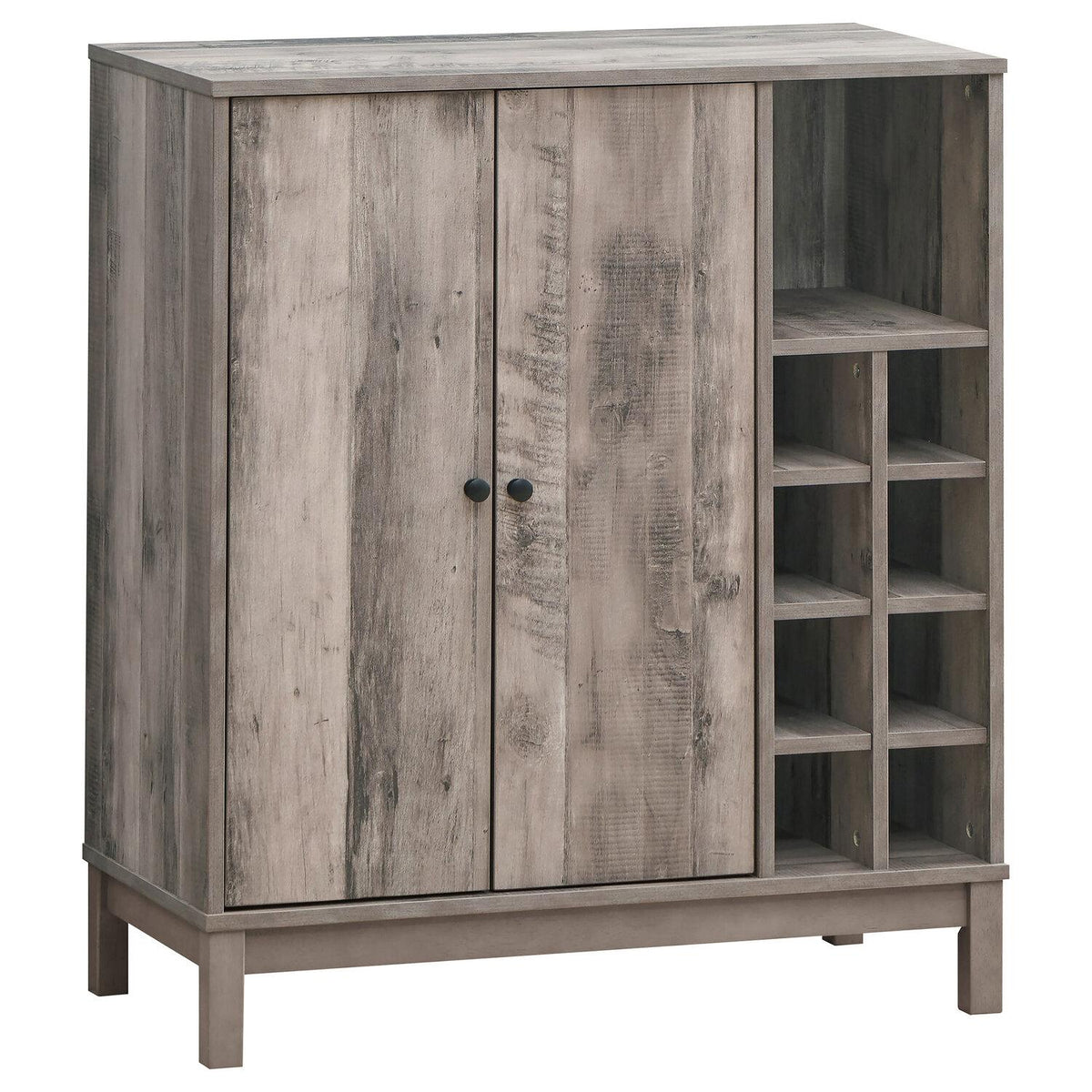 Cheyenne 2-door Home Bar Wine Cabinet Weathered Acacia - Coaster model 183600