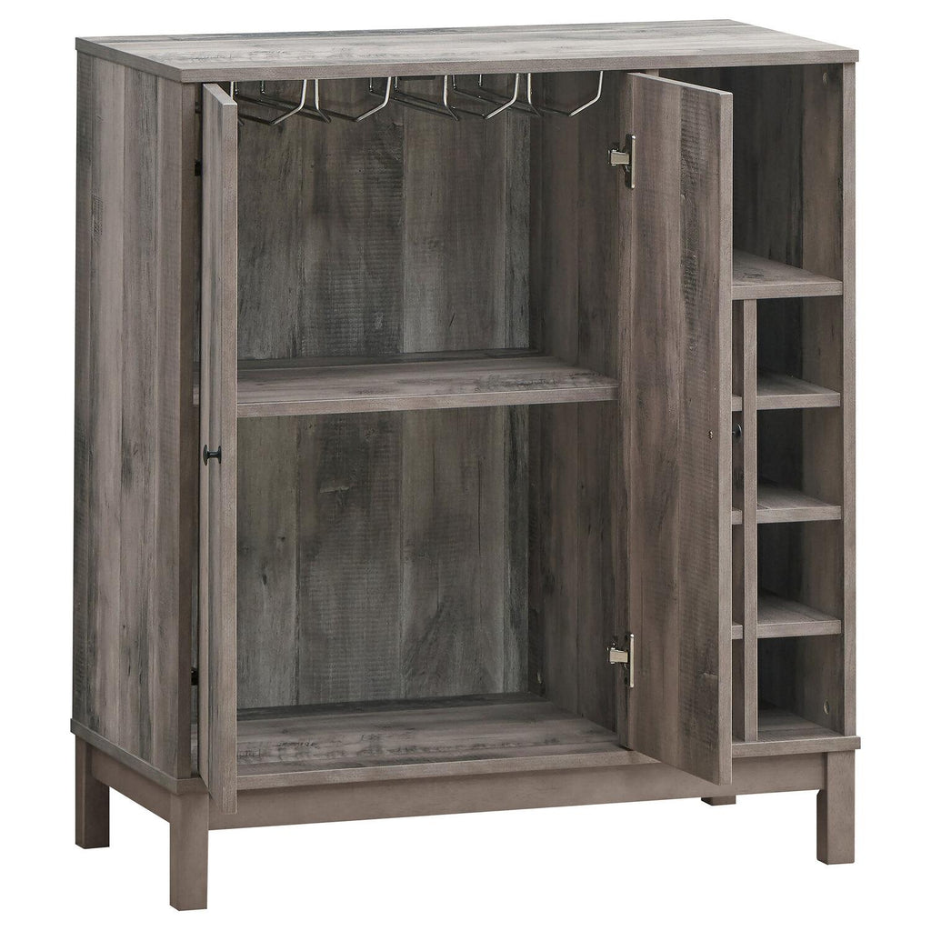 Cheyenne 2-door Home Bar Wine Cabinet Weathered Acacia - Coaster model 183600