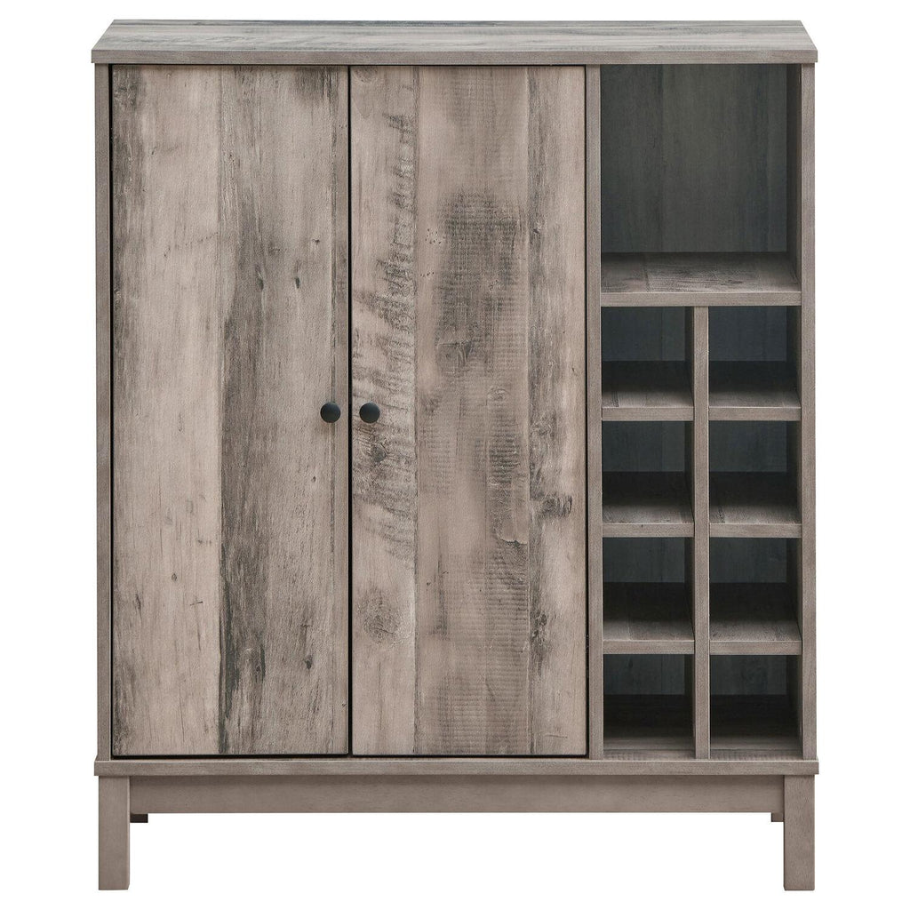 Cheyenne 2-door Home Bar Wine Cabinet Weathered Acacia - Coaster model 183600