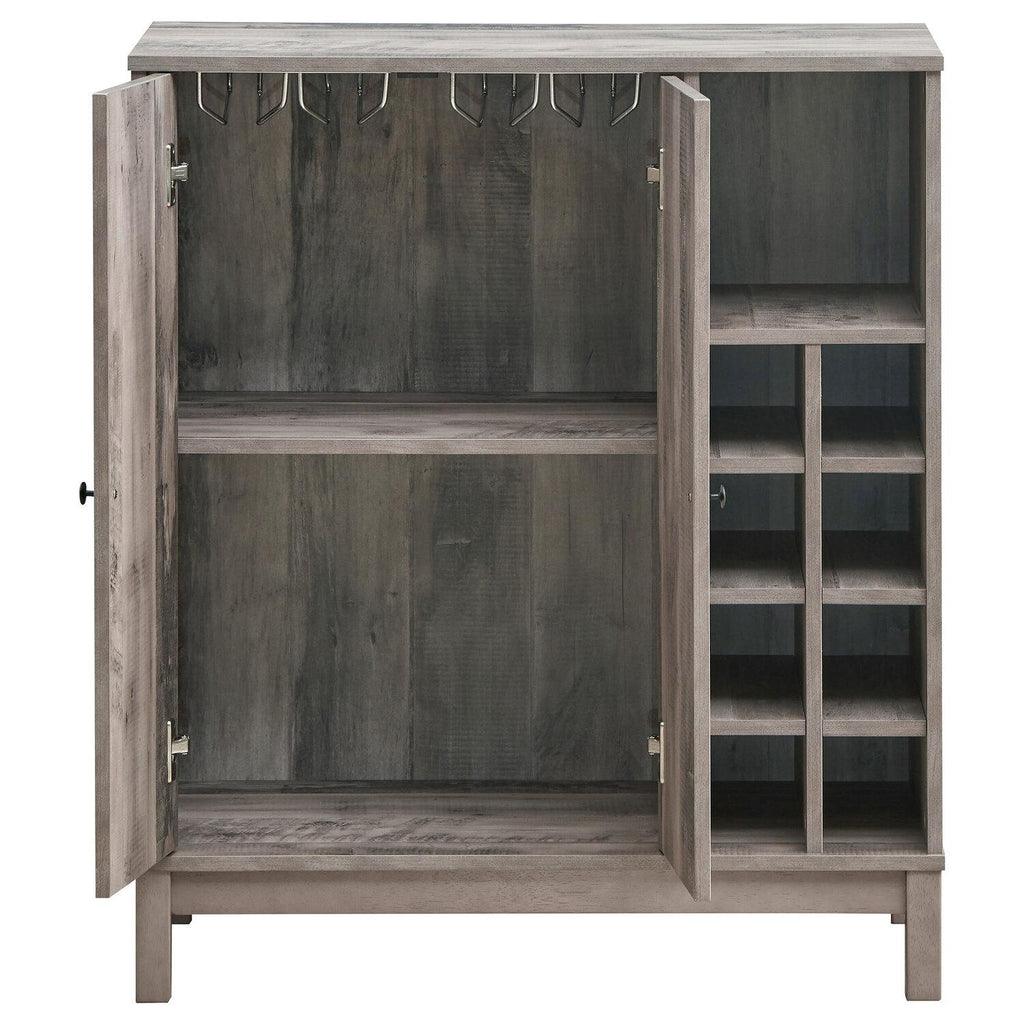 Cheyenne 2-door Home Bar Wine Cabinet Weathered Acacia - Coaster model 183600