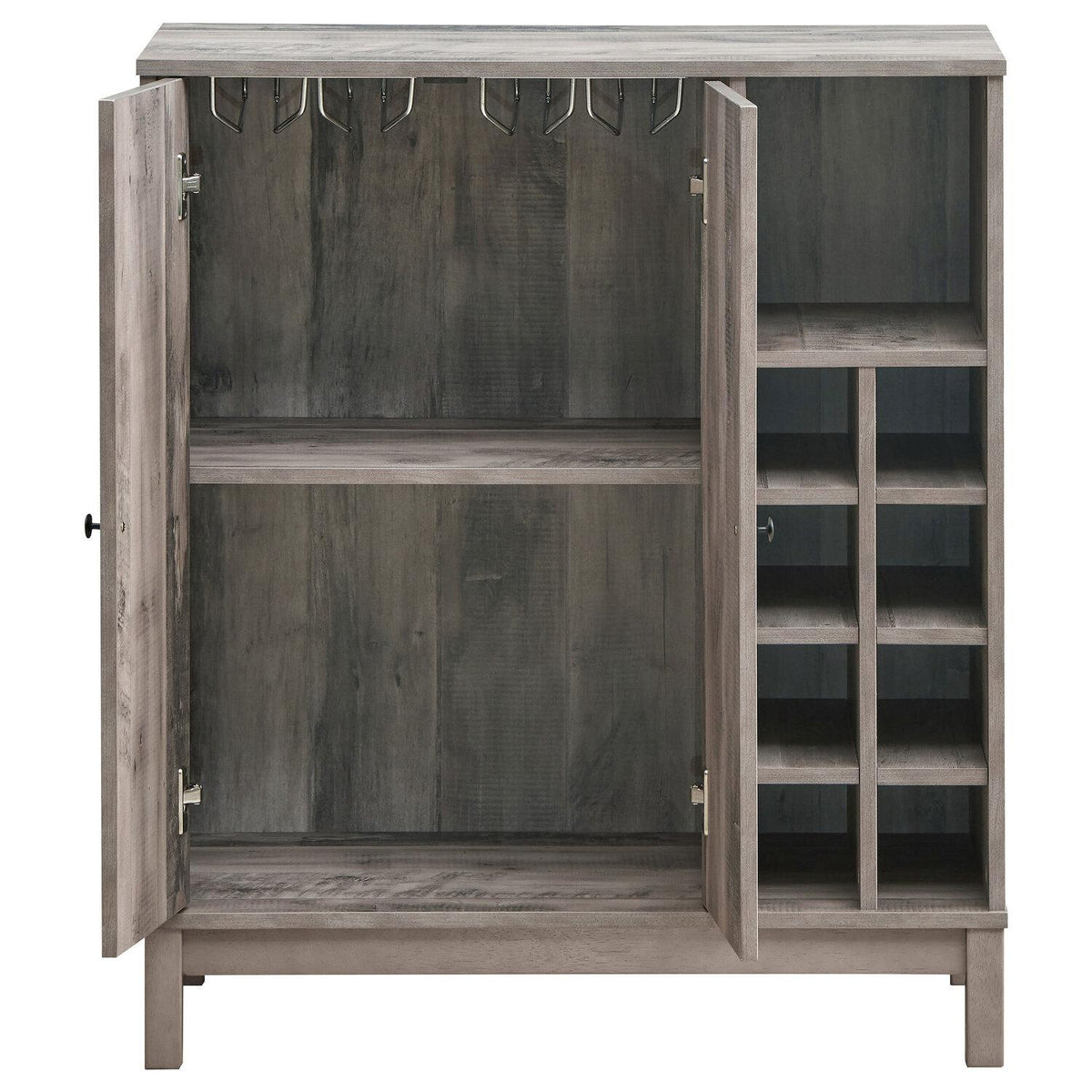 Cheyenne 2-door Home Bar Wine Cabinet Weathered Acacia - Coaster model 183600