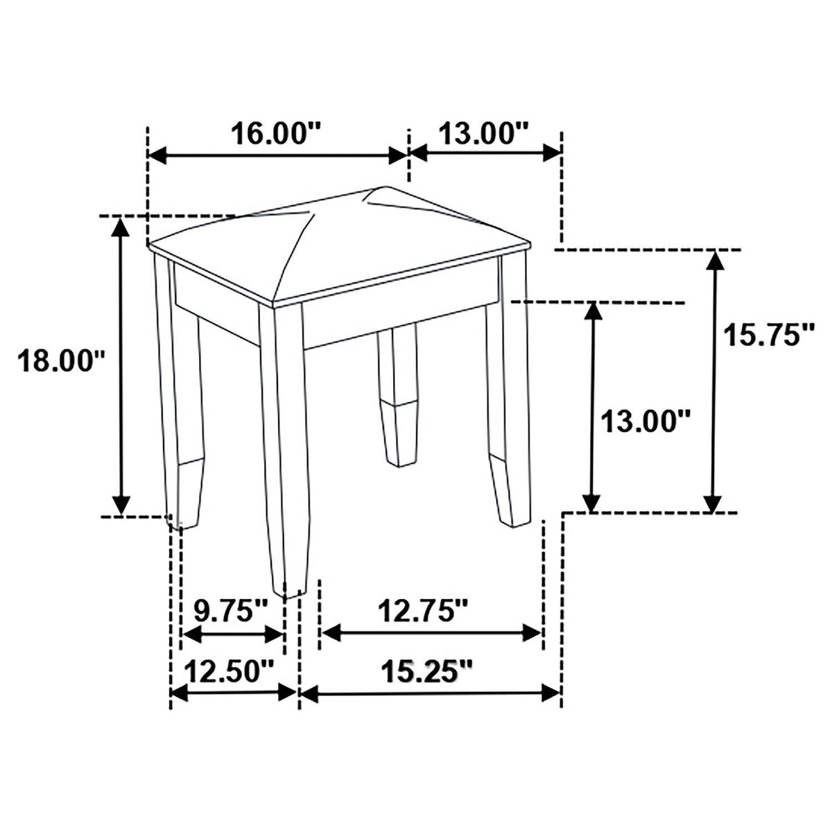 Felicity Upholstered Vanity Stool Metallic and Glossy White - Coaster model 203507STL