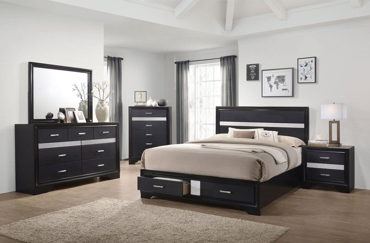 4pc Queen Bed Set (QB, NS, DR, MR) Available in Twin, king and Cal king sizes - Coaster model 206361QS4