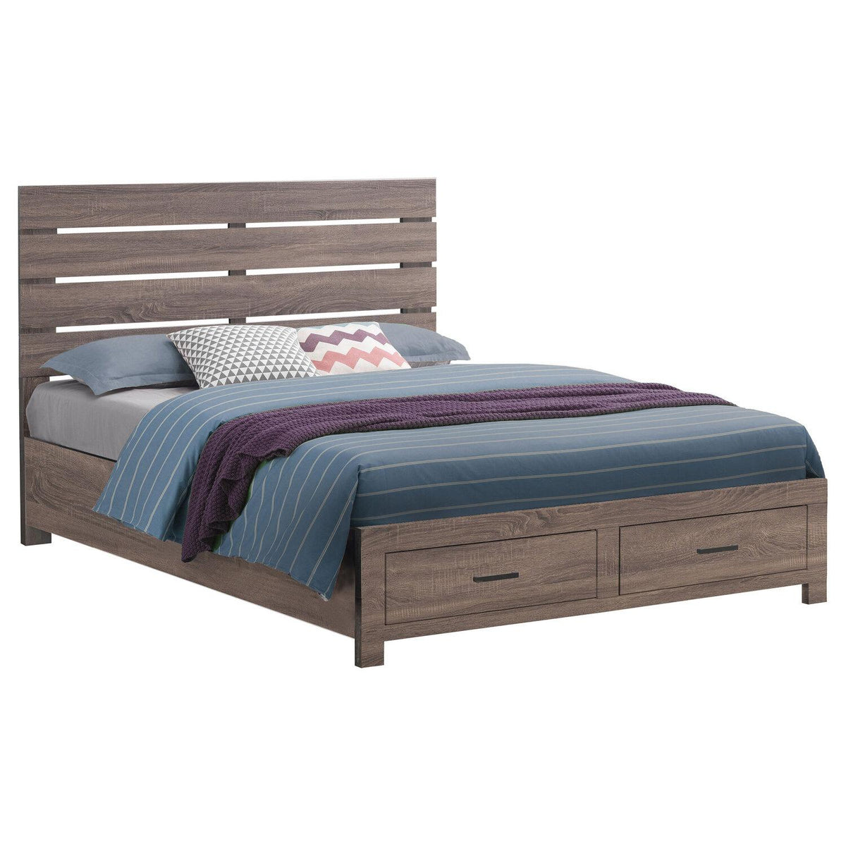 Brantford Wood Queen Storage Panel Bed Barrel Oak - Coaster model 207040Q