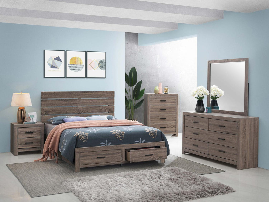 Brantford Wood Queen Storage Panel Bed Barrel Oak - Coaster model 207040Q