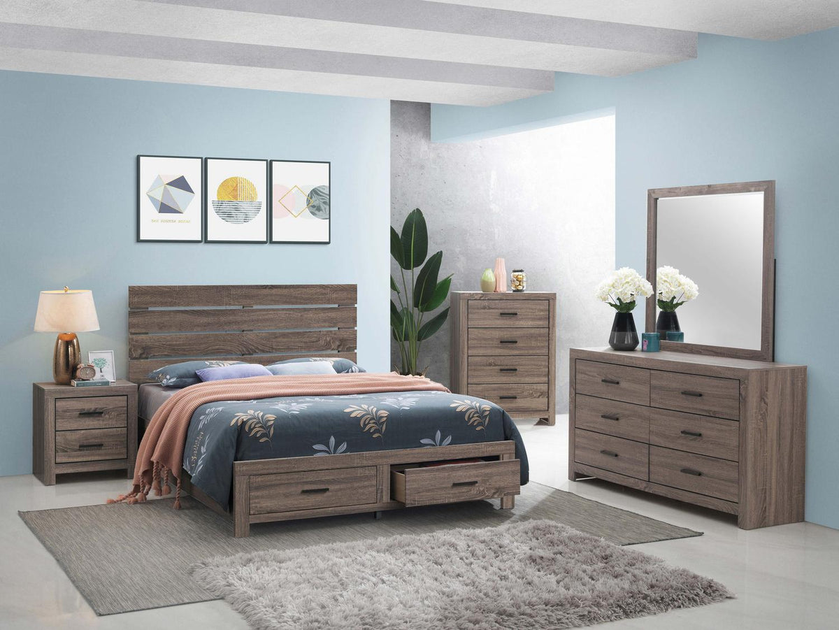 Brantford Wood Queen Storage Panel Bed Barrel Oak - Coaster model 207040Q