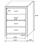 Brantford 4-drawer Bedroom Chest Coastal White - Coaster model 207055