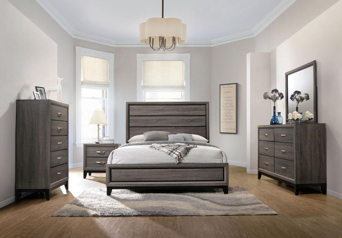 Watson Wood Eastern King Panel Bed Grey Oak - Coaster model 212421KE