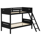 Littleton Wood Twin Over Twin Bunk Bed Black - Coaster model 405051BLK