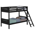 Littleton Wood Twin Over Twin Bunk Bed Black - Coaster model 405051BLK