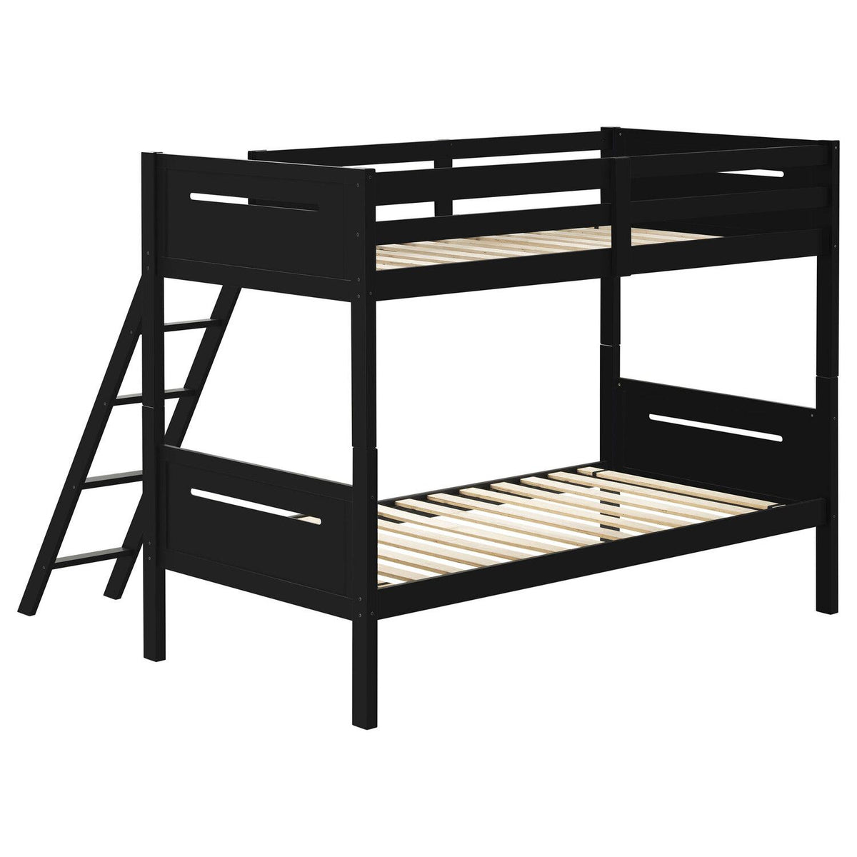 Littleton Wood Twin Over Twin Bunk Bed Black - Coaster model 405051BLK