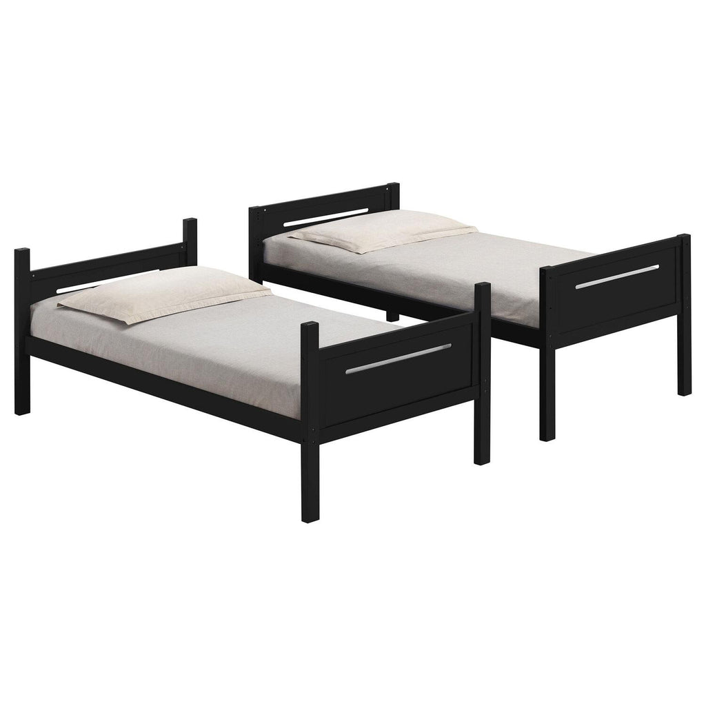 Littleton Wood Twin Over Twin Bunk Bed Black - Coaster model 405051BLK