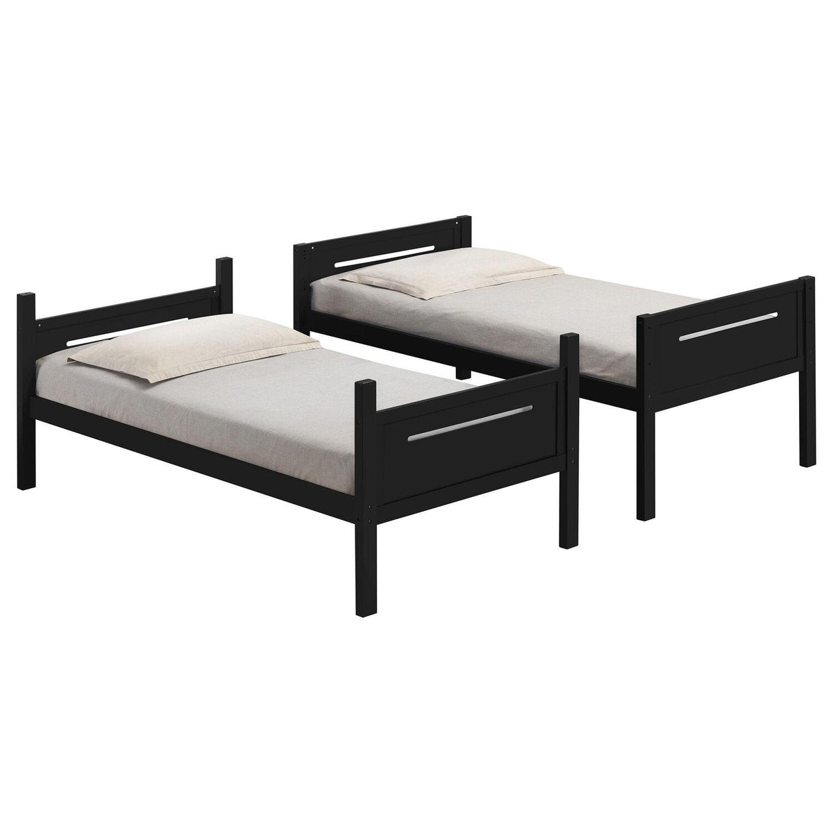 Littleton Wood Twin Over Twin Bunk Bed Black - Coaster model 405051BLK
