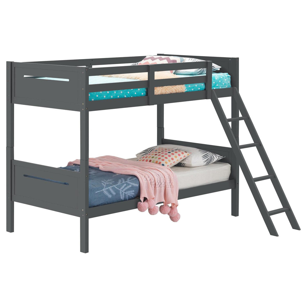 Littleton Wood Twin Over Twin Bunk Bed Grey - Coaster model 405051GRY