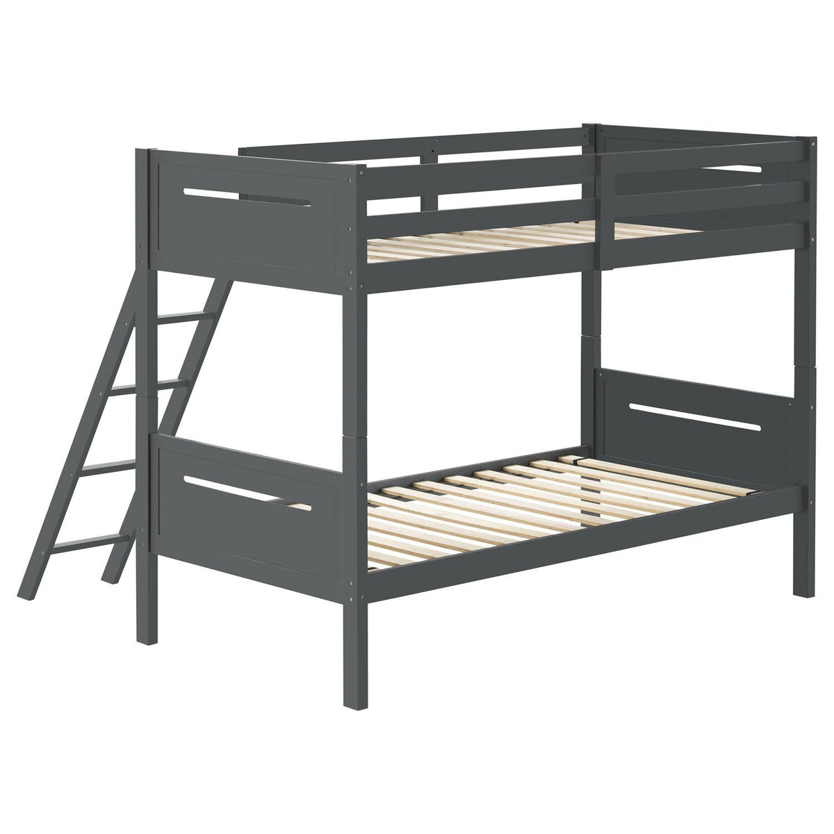 Littleton Wood Twin Over Twin Bunk Bed Grey - Coaster model 405051GRY