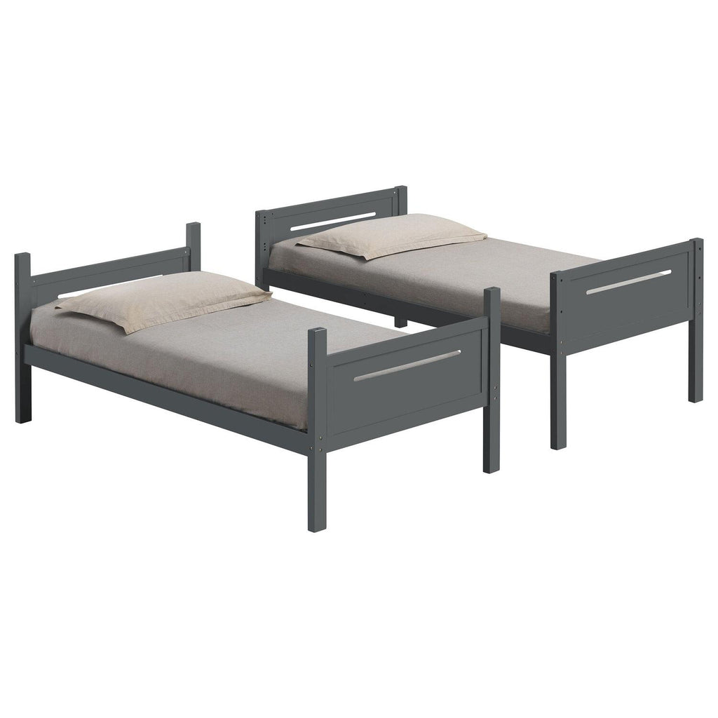 Littleton Wood Twin Over Twin Bunk Bed Grey - Coaster model 405051GRY