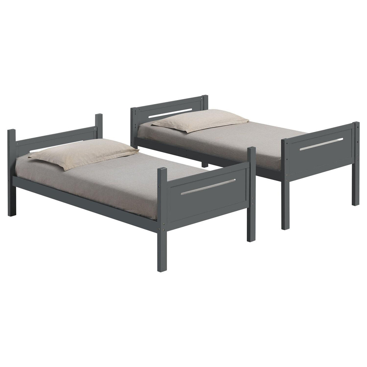 Littleton Wood Twin Over Twin Bunk Bed Grey - Coaster model 405051GRY