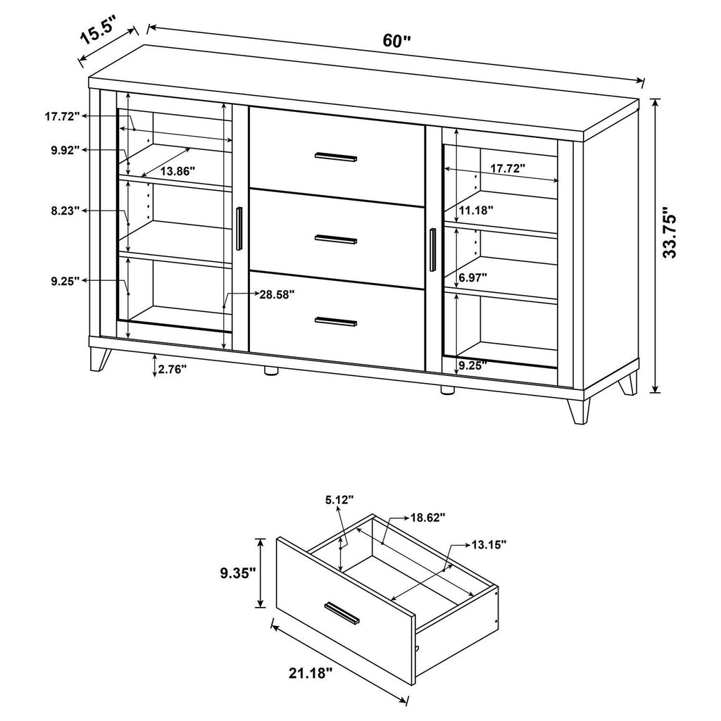 Lewes 2-door Engineered Wood 60-inch TV Stand Cappuccino - Coaster model 700881