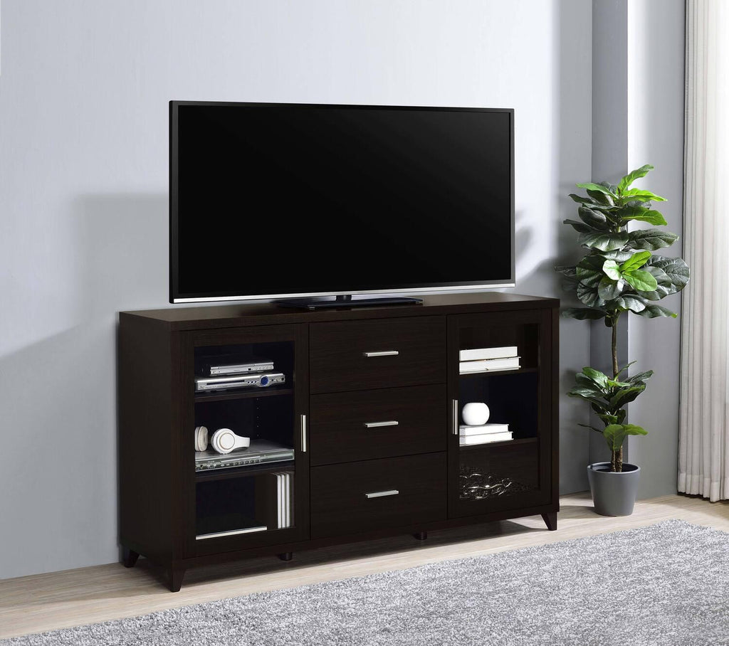 Lewes 2-door Engineered Wood 60-inch TV Stand Cappuccino - Coaster model 700881