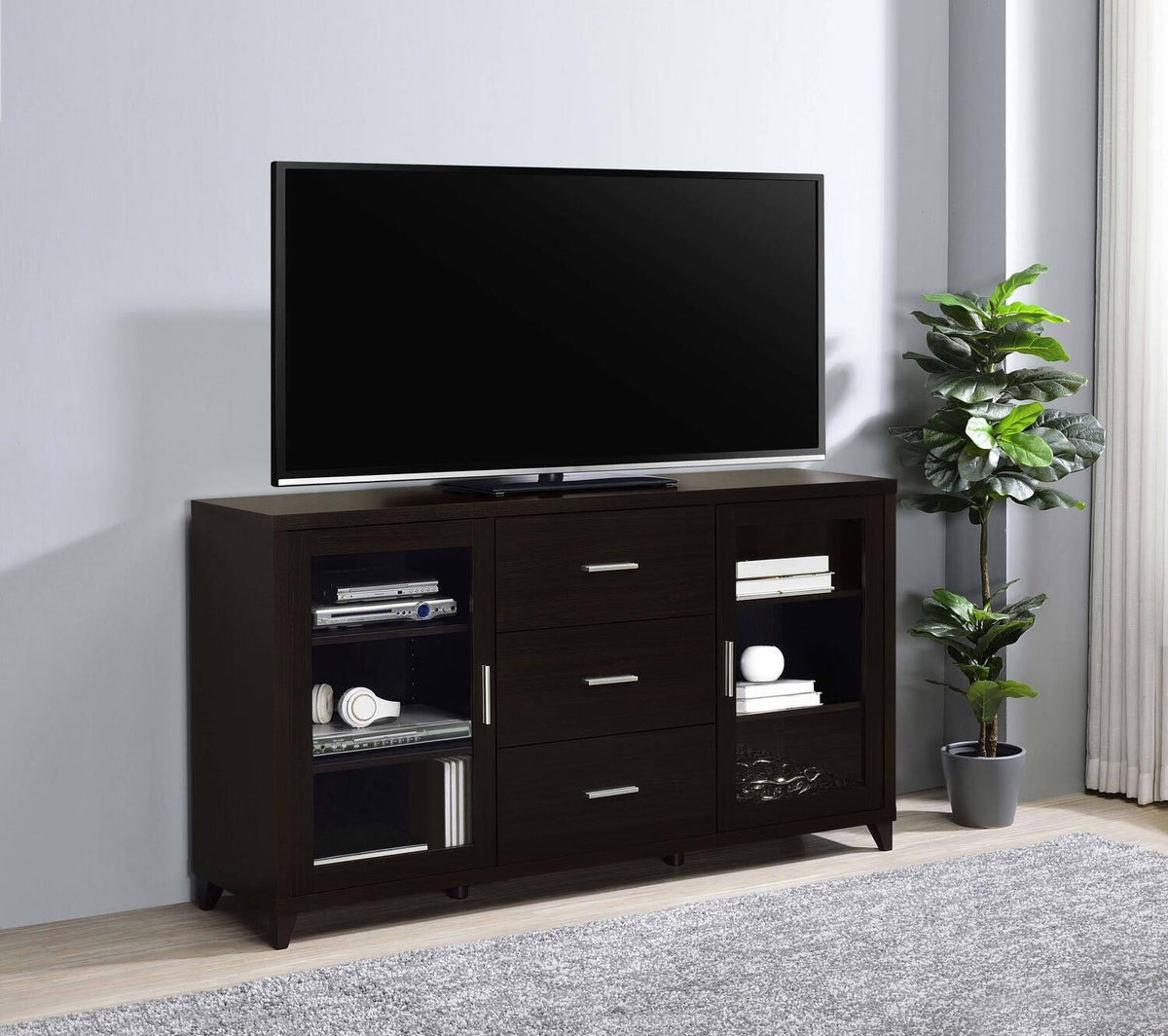 Lewes 2-door Engineered Wood 60-inch TV Stand Cappuccino - Coaster model 700881