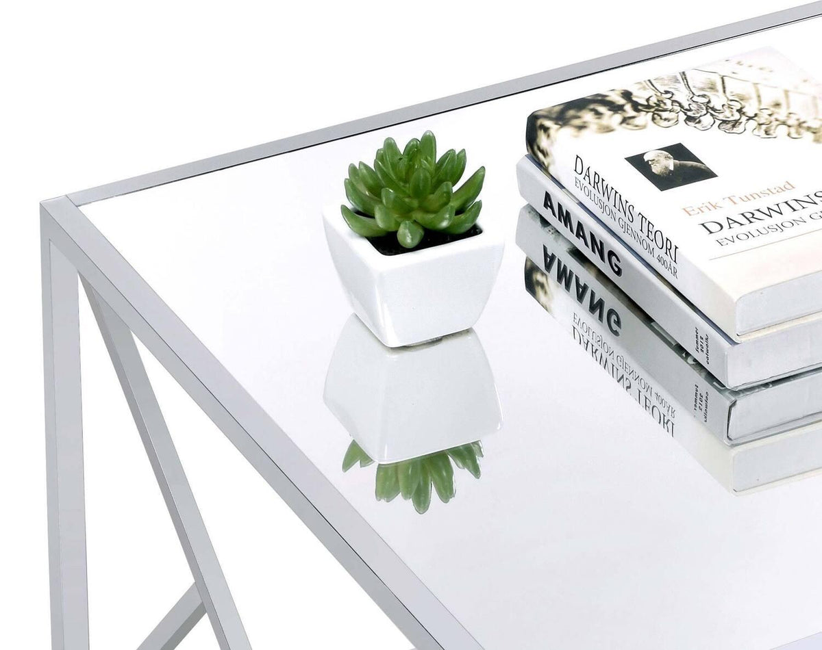 Provins 3-piece Coffee and End Table Set Mirror and Chrome - Coaster model 720794