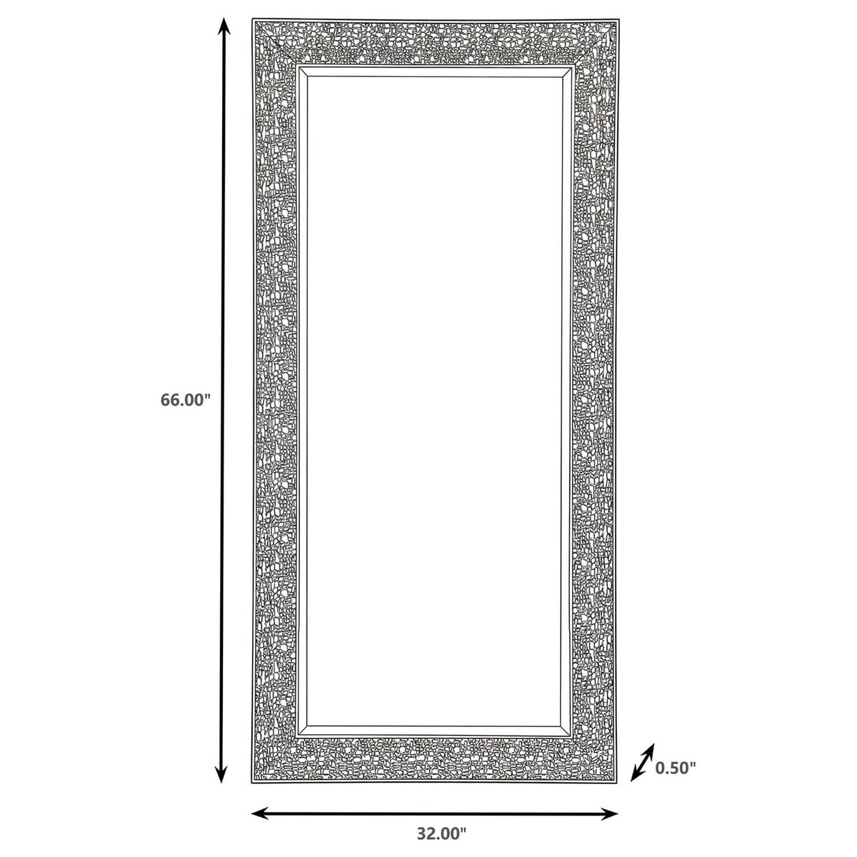Rollins 32 X 66 Inch Rectangular Floor Mirror Black - Coaster model 901999