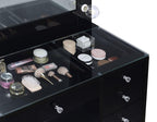 Acena 7-drawer Vanity Set With Lighting Black High Gloss - Coaster model 931144