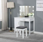 Elijah Vanity Set With Lighting & Stool White and Dark Grey - Coaster model 931149