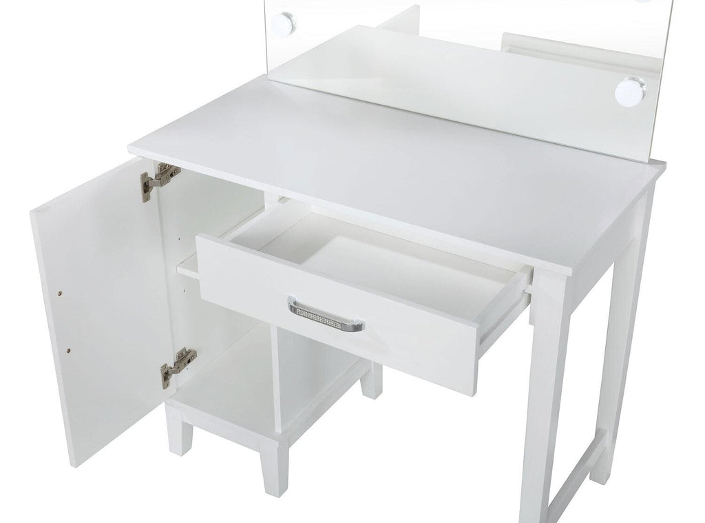 Elijah Vanity Set With Lighting & Stool White and Dark Grey - Coaster model 931149