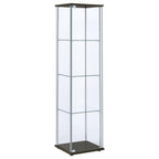 Bellatrix 3-shelf Clear Glass Curio Cabinet Cappuccino - Coaster model 950172