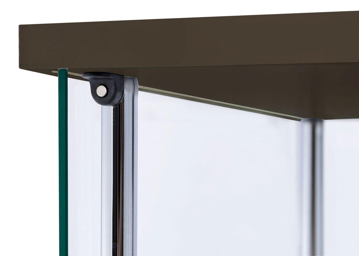 Bellatrix 3-shelf Clear Glass Curio Cabinet Cappuccino - Coaster model 950172