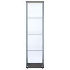 Bellatrix 3-shelf Clear Glass Curio Cabinet Cappuccino - Coaster model 950172