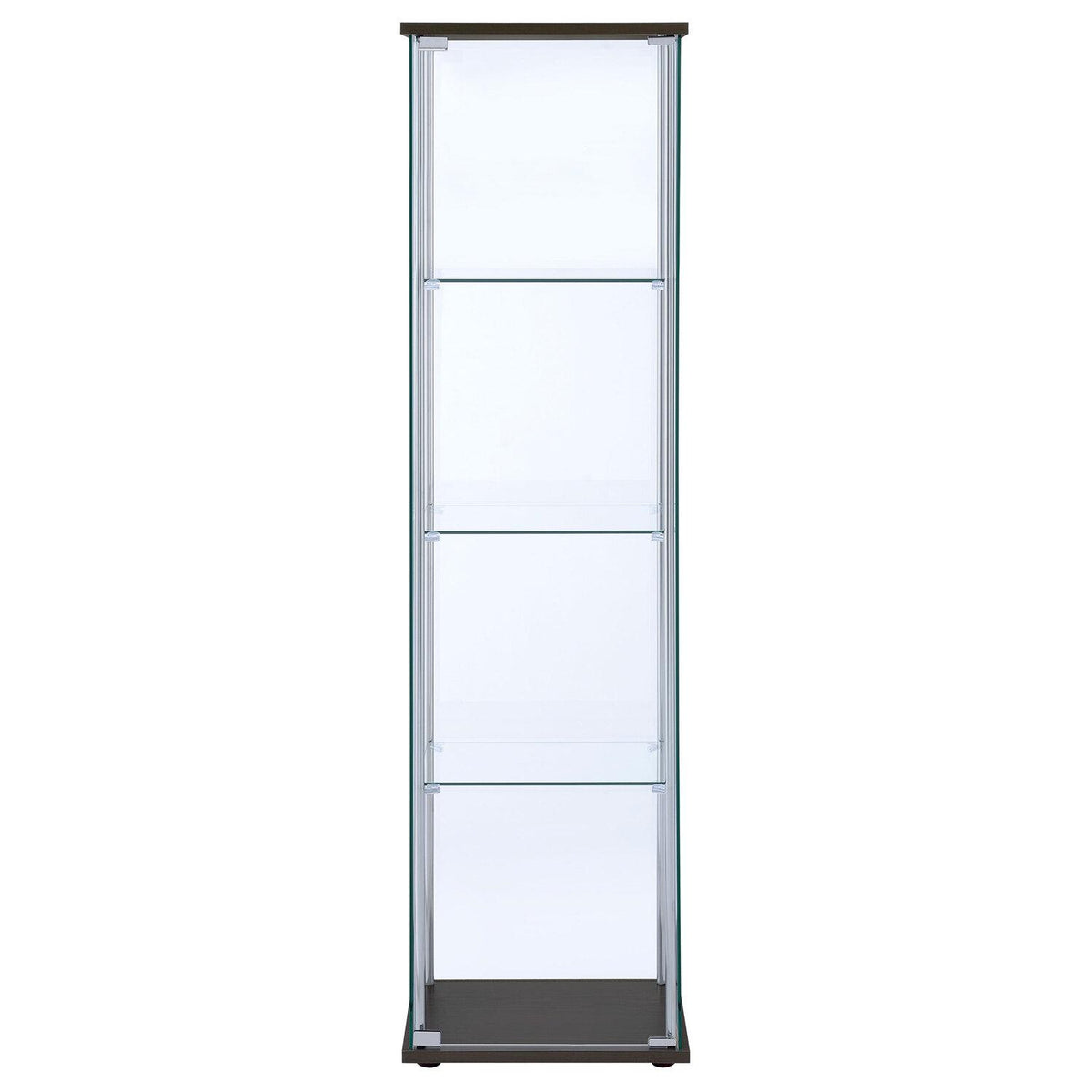 Bellatrix 3-shelf Clear Glass Curio Cabinet Cappuccino - Coaster model 950172