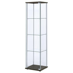 Bellatrix 3-shelf Clear Glass Curio Cabinet Cappuccino - Coaster model 950172
