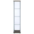 Bellatrix 3-shelf Clear Glass Curio Cabinet Cappuccino - Coaster model 950172