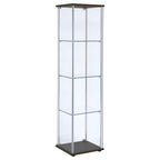 Bellatrix 3-shelf Clear Glass Curio Cabinet Cappuccino - Coaster model 950172