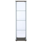 Bellatrix 3-shelf Clear Glass Curio Cabinet Cappuccino - Coaster model 950172