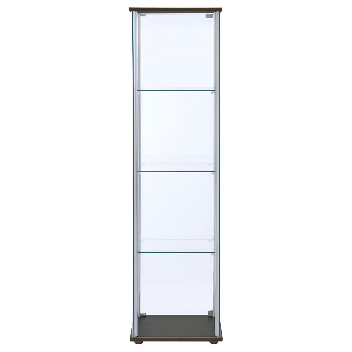Bellatrix 3-shelf Clear Glass Curio Cabinet Cappuccino - Coaster model 950172