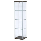Bellatrix 3-shelf Clear Glass Curio Cabinet Cappuccino - Coaster model 950172