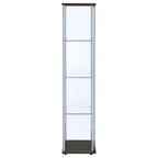 Bellatrix 3-shelf Clear Glass Curio Cabinet Cappuccino - Coaster model 950172