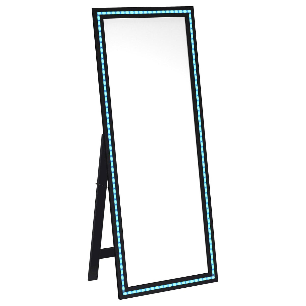 Windrose 28 X 67 Inch Tempered LED Standing Mirror Black - Coaster model 960962