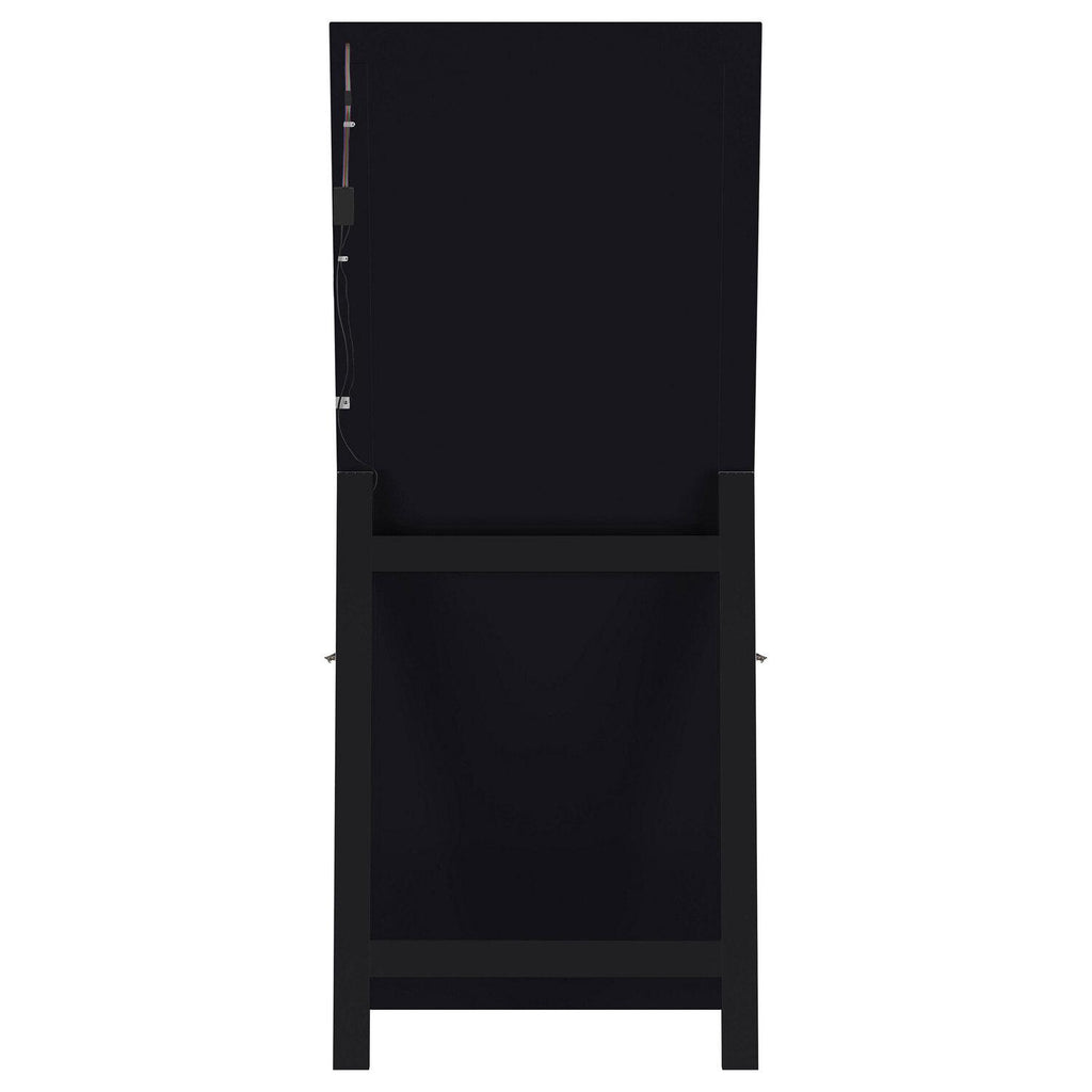Windrose 28 X 67 Inch Tempered LED Standing Mirror Black - Coaster model 960962