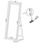 Windrose 28 X 67 Inch Tempered LED Standing Mirror Black - Coaster model 960962