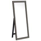 Windrose 28 X 67 Inch Tempered LED Standing Mirror Black - Coaster model 960962