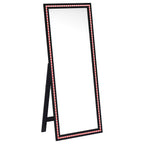 Windrose 28 X 67 Inch Tempered LED Standing Mirror Black - Coaster model 960962