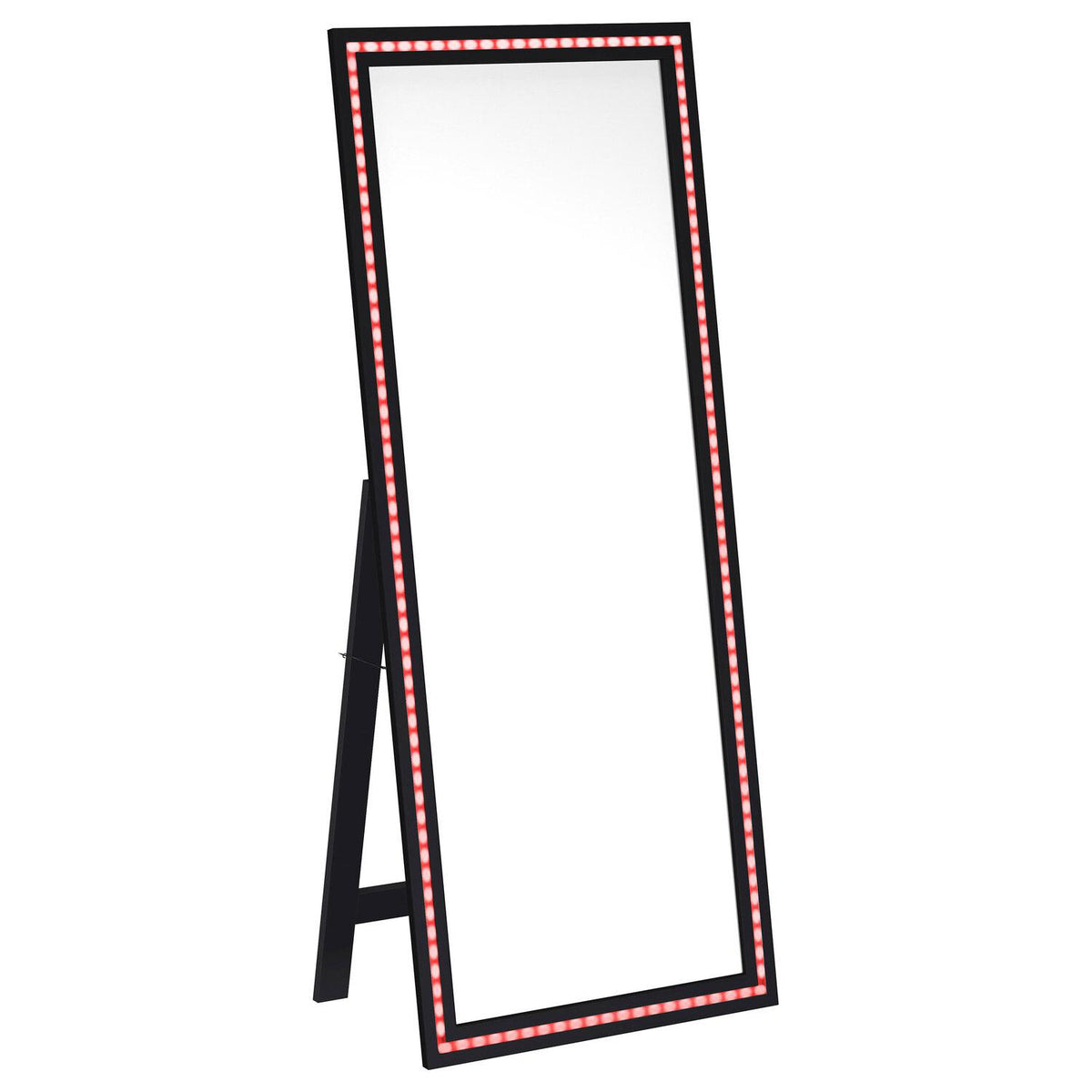 Windrose 28 X 67 Inch Tempered LED Standing Mirror Black - Coaster model 960962