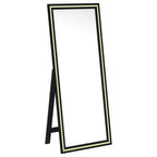 Windrose 28 X 67 Inch Tempered LED Standing Mirror Black - Coaster model 960962