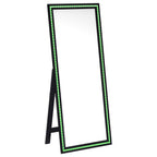 Windrose 28 X 67 Inch Tempered LED Standing Mirror Black - Coaster model 960962