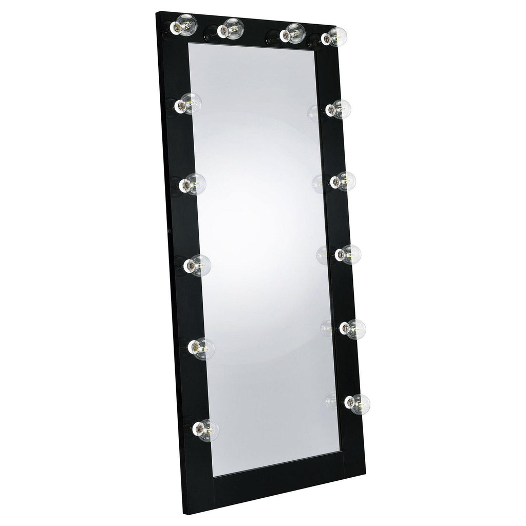 Zayan 32 X 71 Inch Floor Mirror LED Lighting Black Gloss - Coaster model 969557