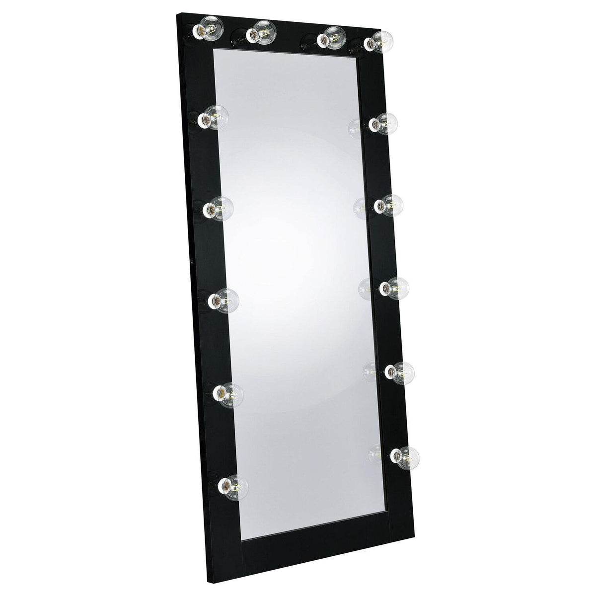 Zayan 32 X 71 Inch Floor Mirror LED Lighting Black Gloss - Coaster model 969557